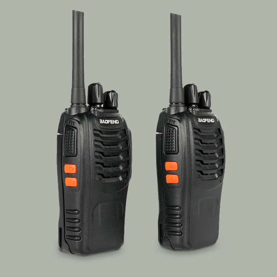 Par de walkie-talkies Baofeng BF-888S con auriculares - Alcance de 3 a 10 km