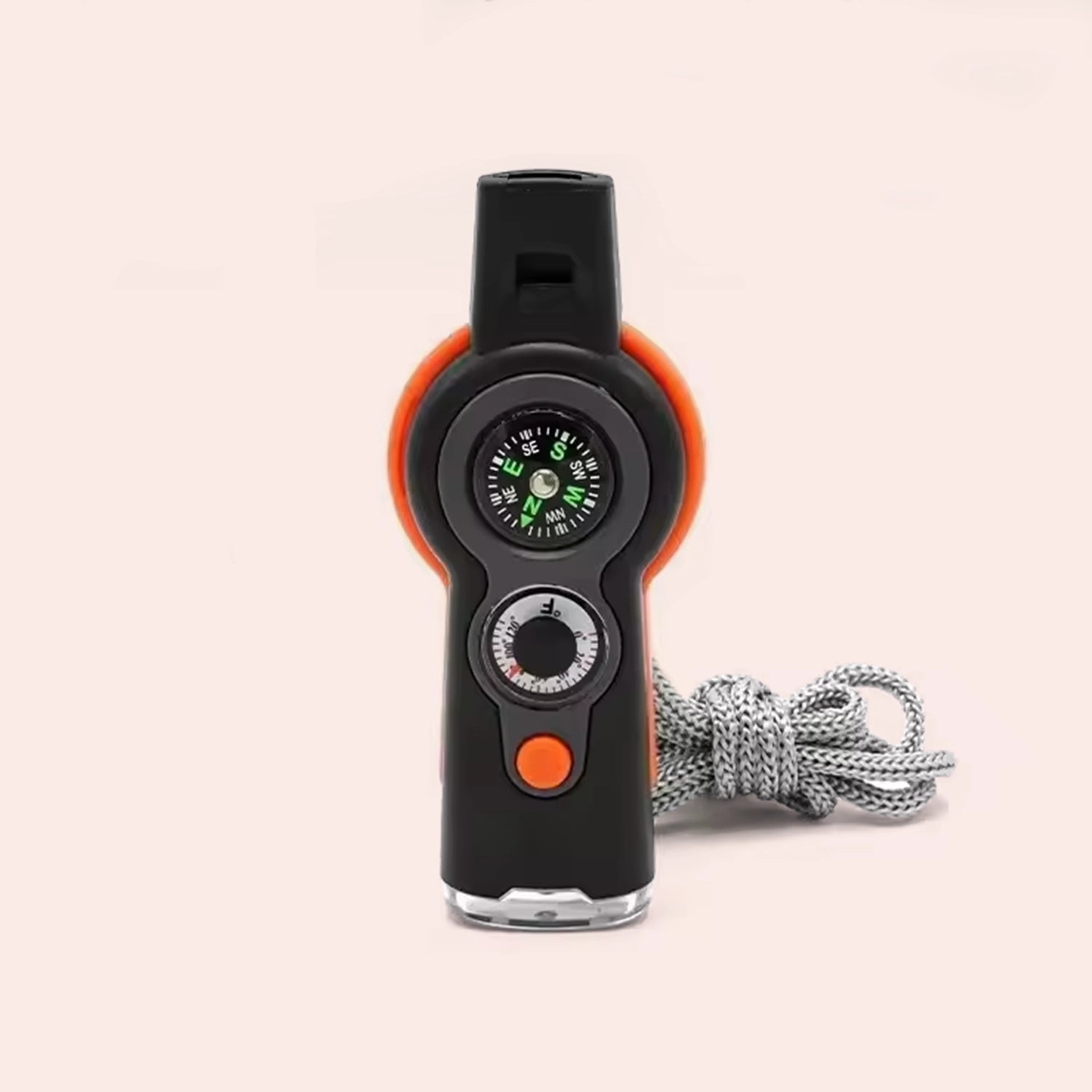 Apito de Sobrevivência com Bússola, Lanterna LED e Termómetro