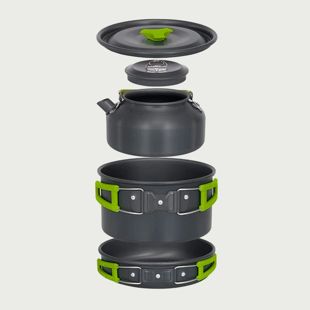 Kit completo de cocina de supervivencia con hervidor de 1,1 l