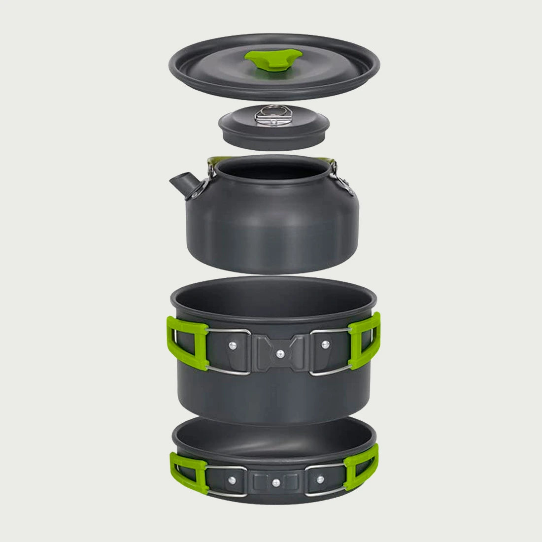 Kit completo de cocina de supervivencia con hervidor de 1,1 l