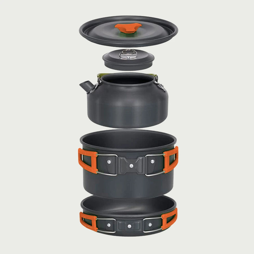 Kit completo de cocina de supervivencia con hervidor de 1,1 l