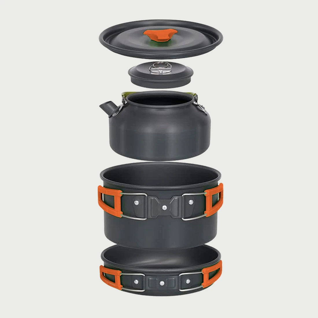 Kit completo de cocina de supervivencia con hervidor de 1,1 l