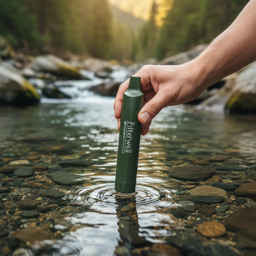 Filtro de agua portátil Filterwell con adaptador de 28/30 mm