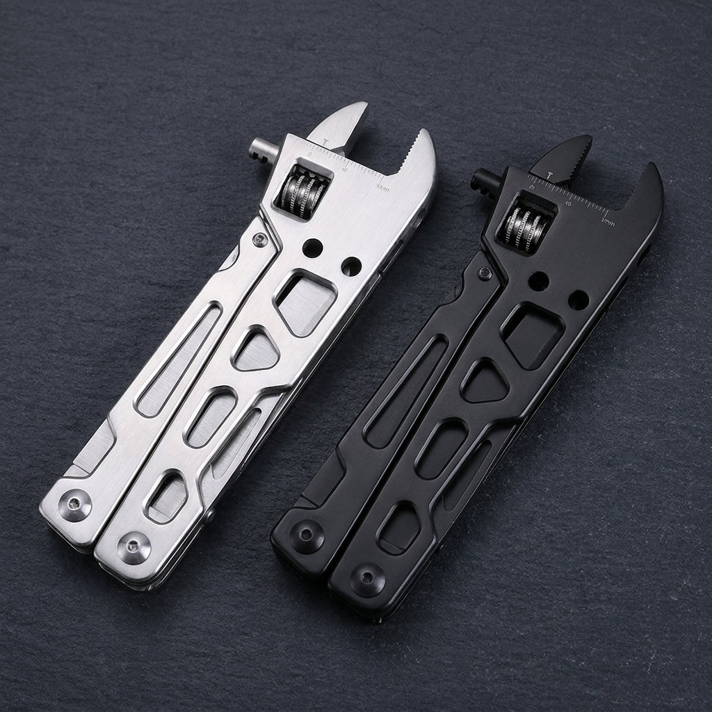 Herramienta multifunción con llave ajustable 9 en 1 de acero inoxidable