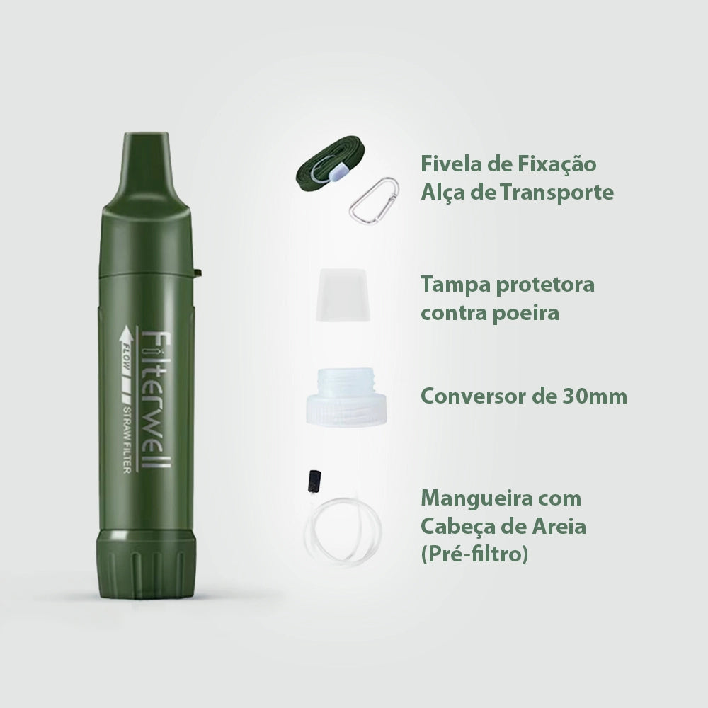 Filtro de agua portátil Filterwell con adaptador de 28/30 mm