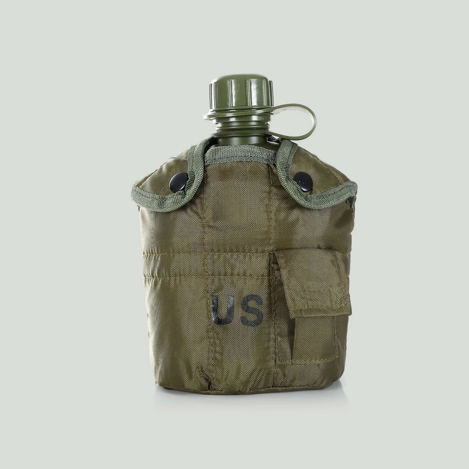 Cantimplora militar de 1L con taza de aluminio y funda térmica