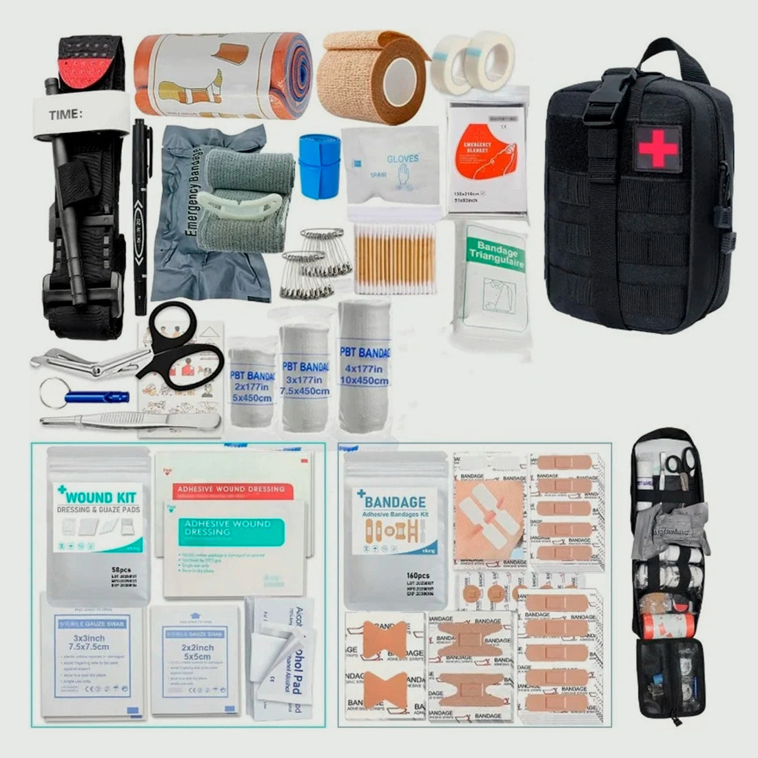 Estuche de primeros auxilios con diseño profesional, 363 piezas