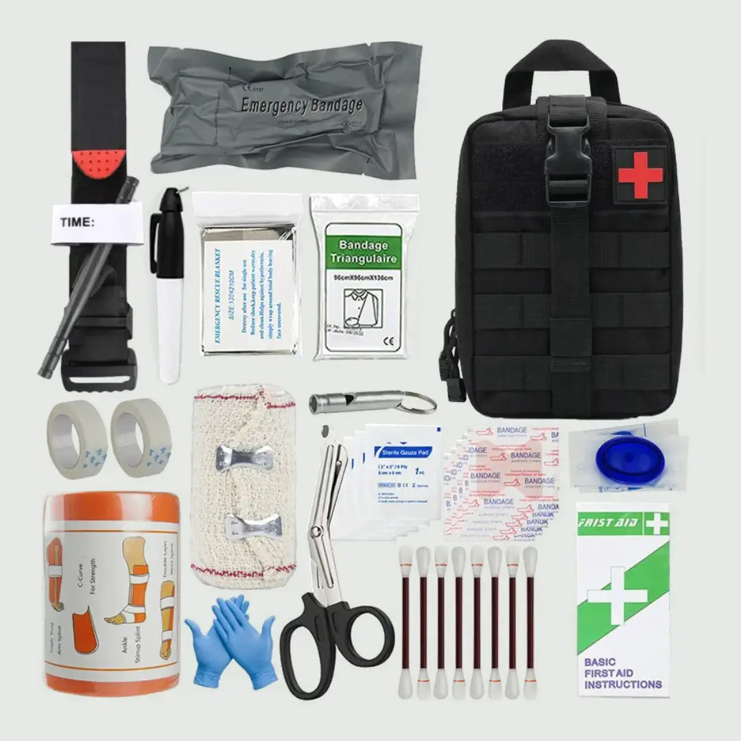 Bolsa con Kit de Primeros Auxilios Táctico para Actividades al Aire Libre, Preparación Médica y Emergencia