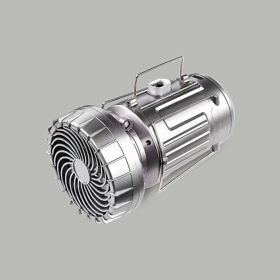 Linterna solar para acampar con ventilador ajustable y banco de energía