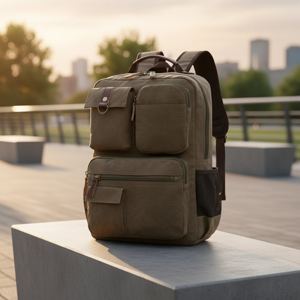 Mochila de Lona Reforzada 35L — Ideal para Kit de Emergencia 72h y Uso Diario