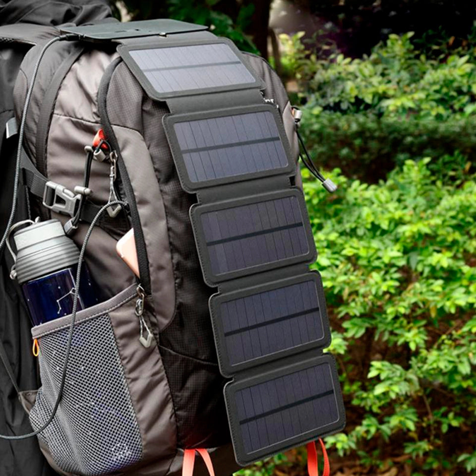 Banco de energía solar inalámbrico de 12000 mAh con hasta 6 paneles solares