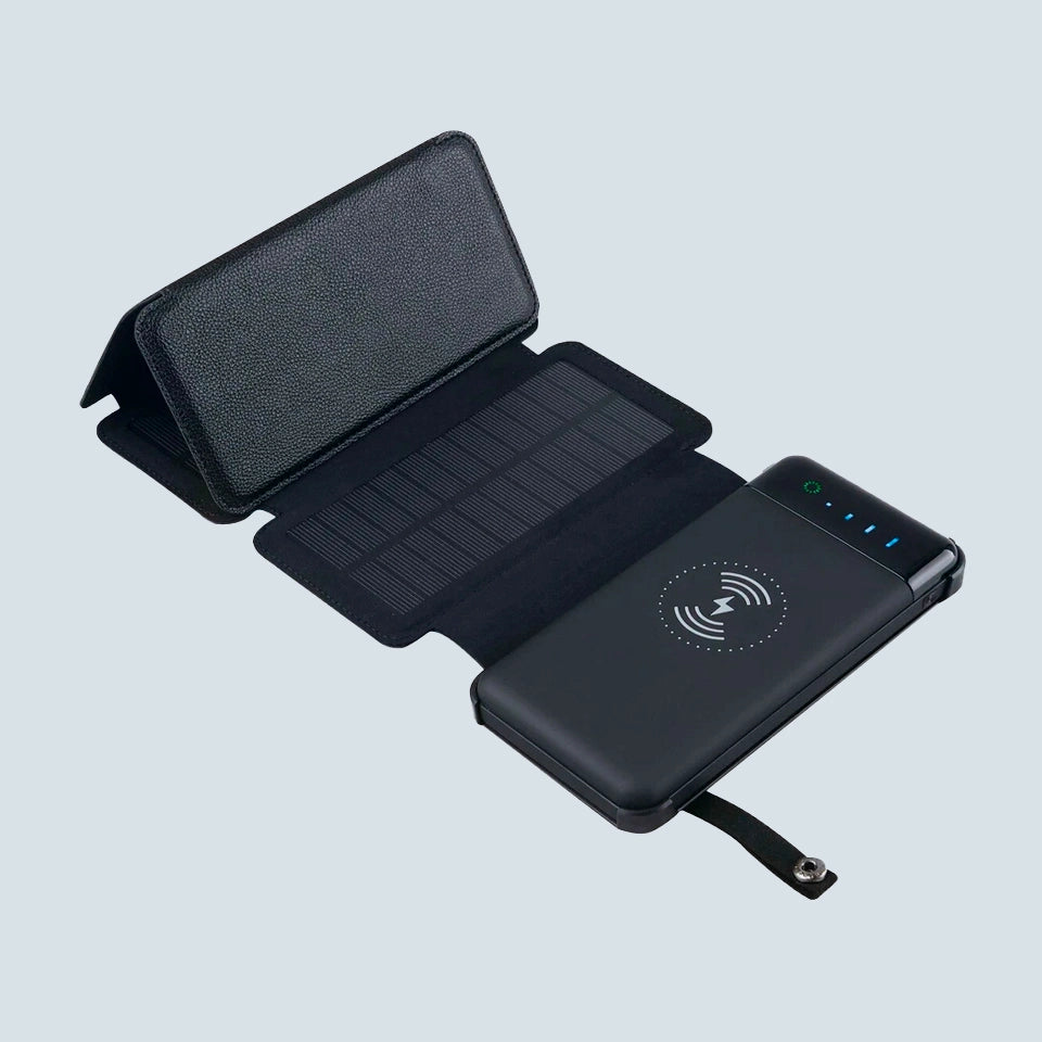 Banco de energía solar inalámbrico de 12000 mAh con hasta 6 paneles solares