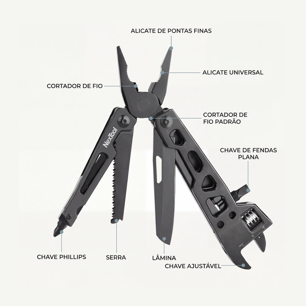Herramienta multifunción con llave ajustable 9 en 1 de acero inoxidable