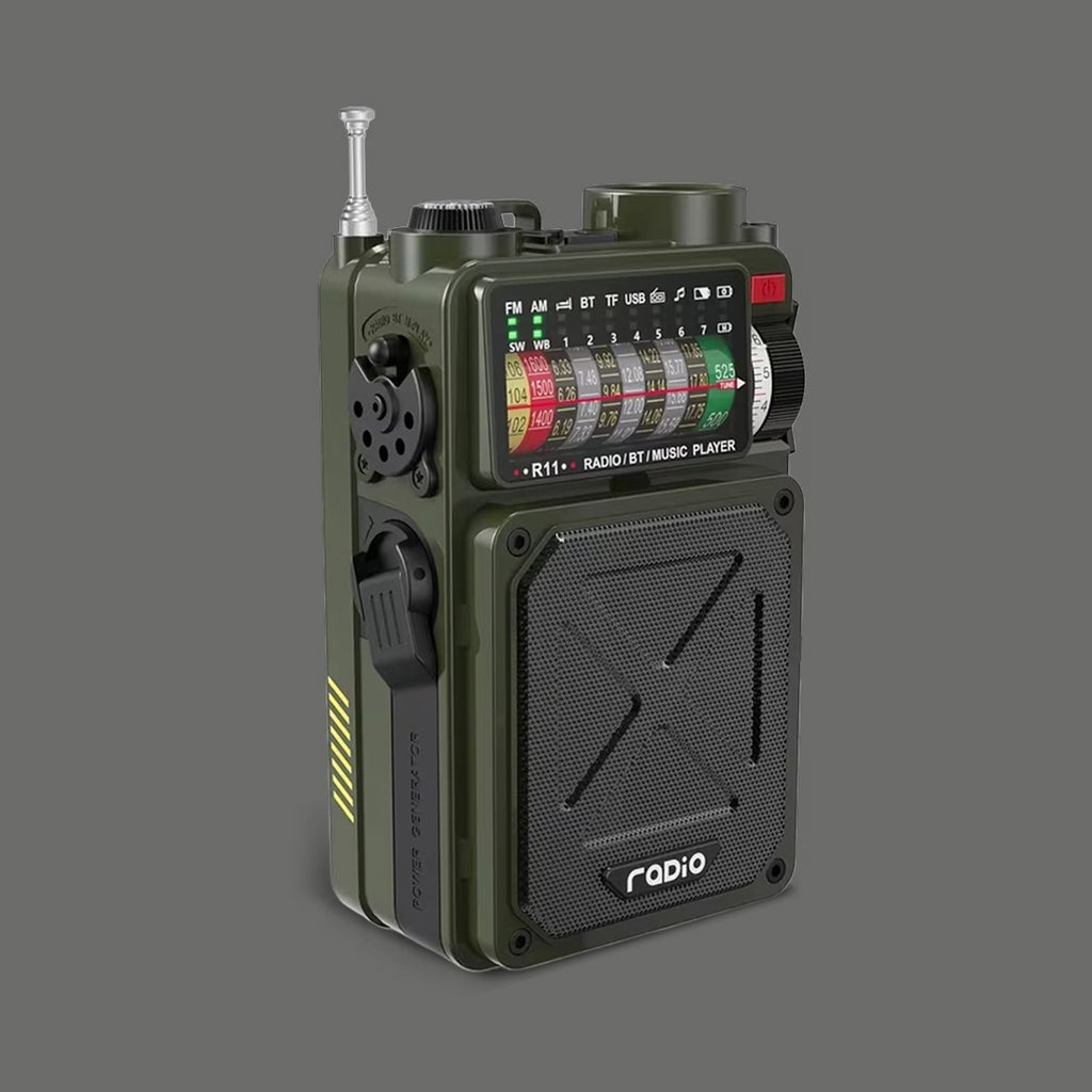 Radio portátil vintage con Bluetooth 5.0 y linterna LED